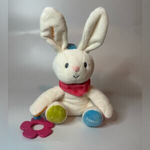 Gund Baby Flora Bunny Rabbit Plush Activity Toy Stuffed Animal 8.5 inches